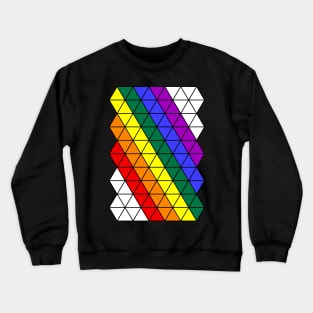 Pride triangular grid rainbow colors gift Crewneck Sweatshirt